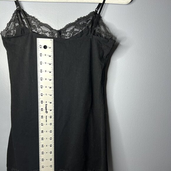 Bozzolo Camisole Tank Top Womens Large Black Lace Trim Soft Stretch Y2K Style - Picture 5 of 7